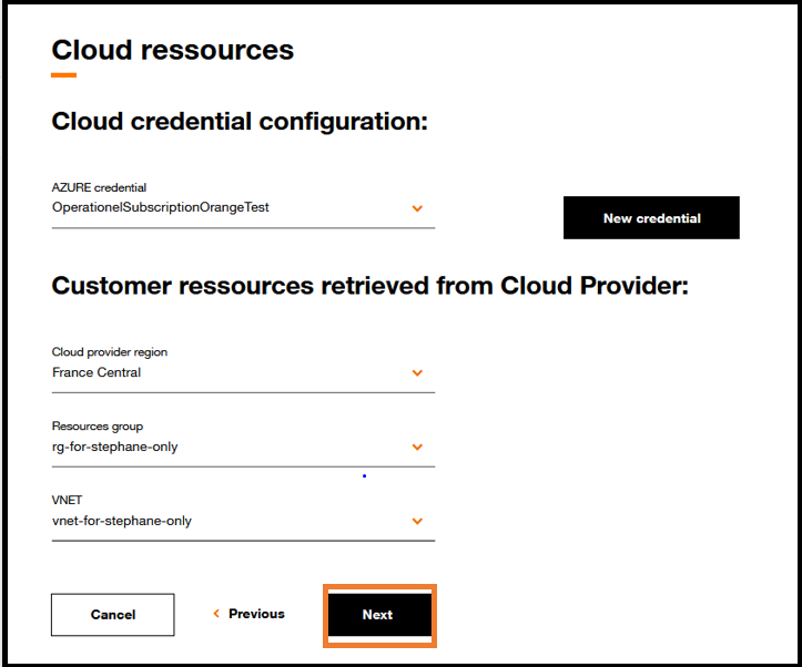 Cloud credential configuration