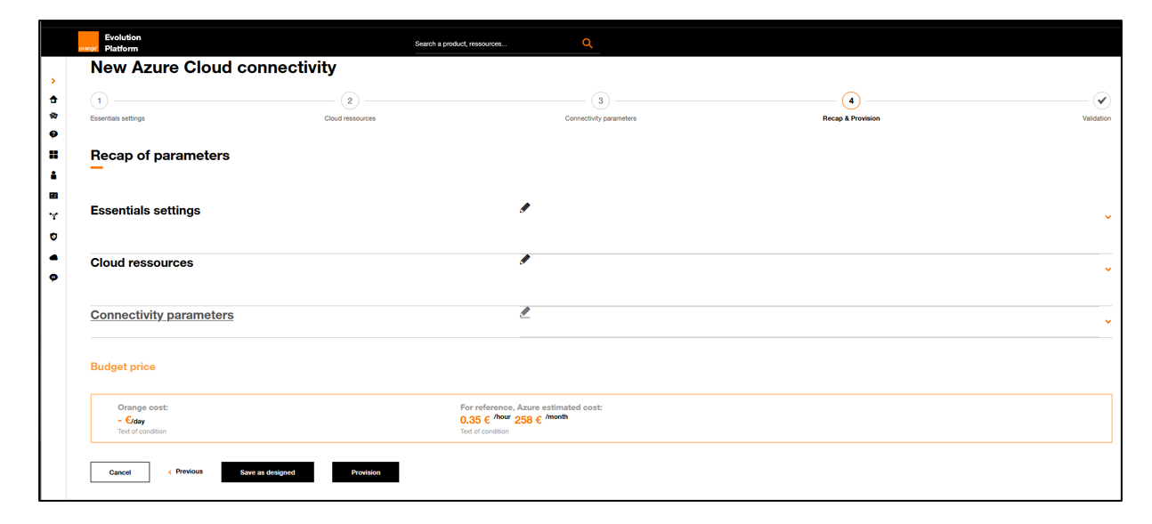 Project selection in credential list