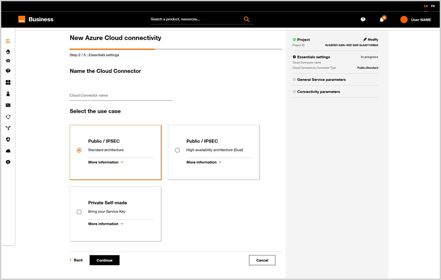 Remplir les premières informations
