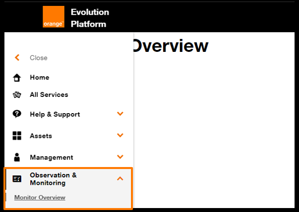 Monitoring menu