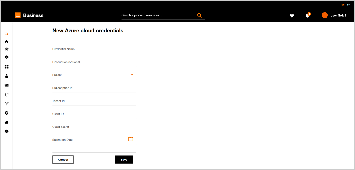 Add AWS credential