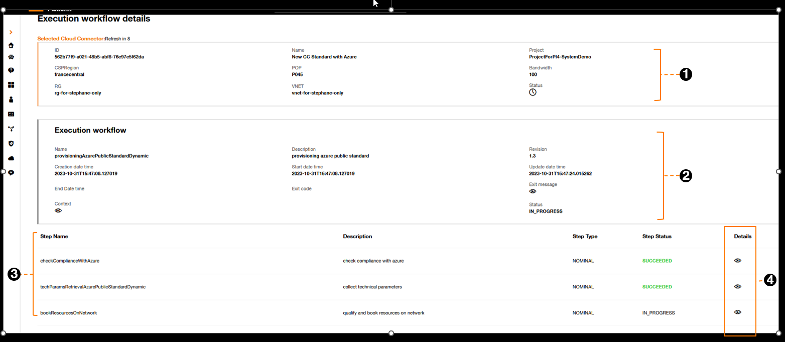 Execution workflow detail