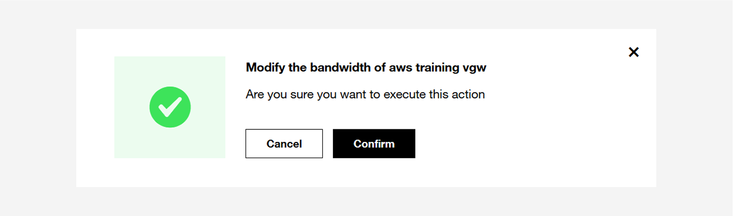 Update bandwidth confirm box.
