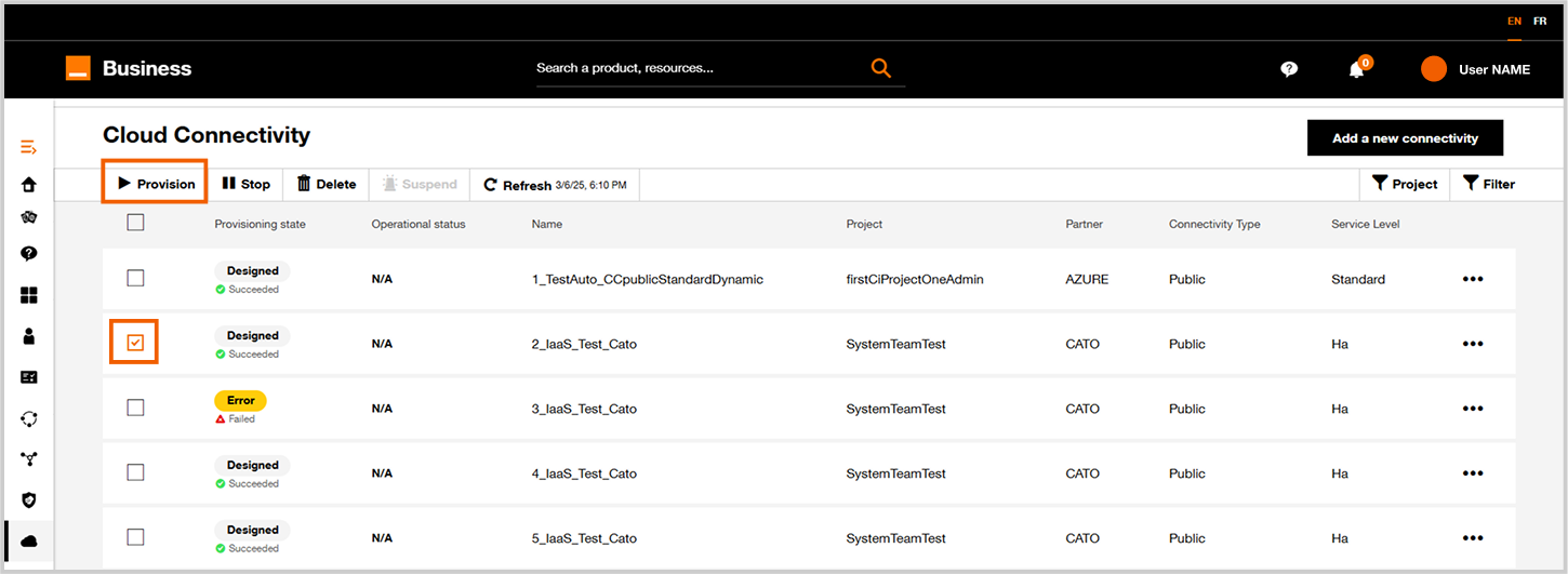 Cloud connector inventory