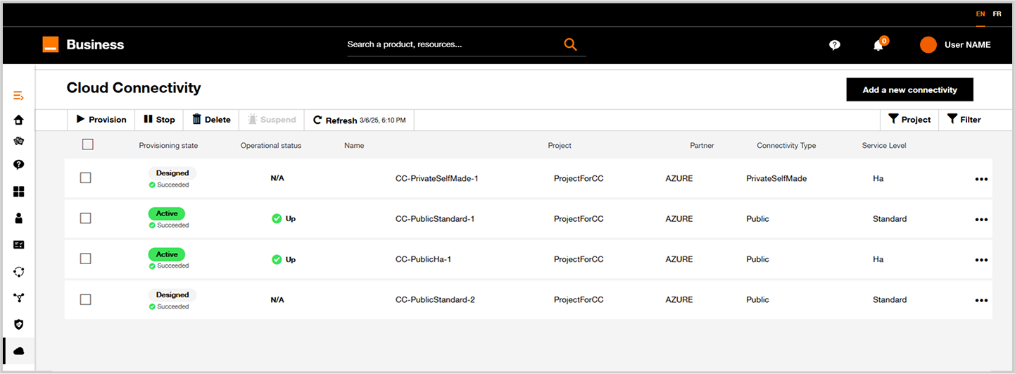 Cloud connector inventory without the deleted cloud connector.