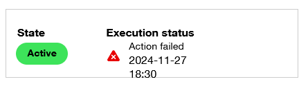 Overview of the status for an action