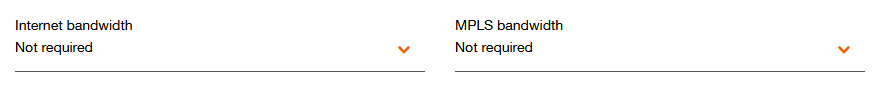 Select Internet and MPLS bandwidth for the Virtual Device